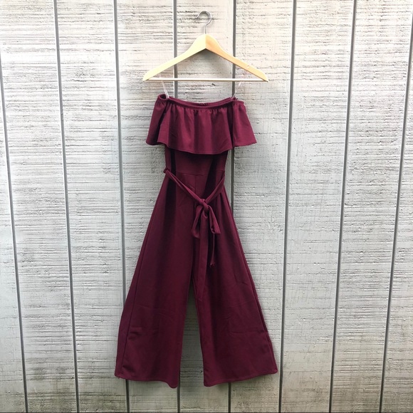 M Boutique Tight Culotte Off the Shoulder Jumpsuit - Picture 2 of 2